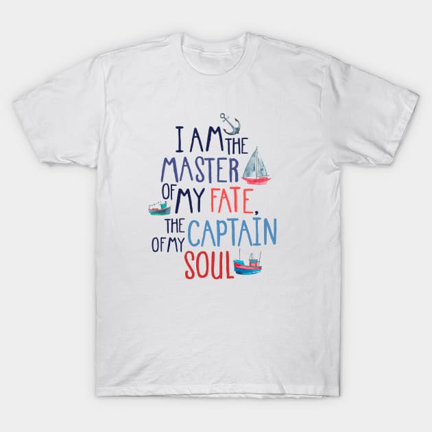 Nautical Inspirational Typography T-Shirt by Elena_ONeill